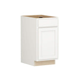 SIMPLY WOODMARK PRO Shaker Partial Overlay 18 in. W x 24 in. D x 34.5 in. H Plywood Assembled Base Kitchen Cabinet in Linen White