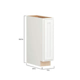 SIMPLY WOODMARK PRO Shaker Partial Overlay 9 in. W x 24 in. D x 34.5 in. H Plywood Assembled Full Height Base Kitchen Cabinet in Linen White