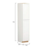 SIMPLY WOODMARK PRO Shaker Full Overlay 18 in. W x 24 in. D x 90 in. H Plywood Assembled Utility Kitchen Cabinet in Linen White