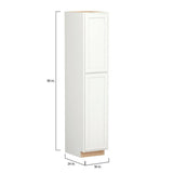 SIMPLY WOODMARK PRO Shaker Partial Overlay 18 in. W x 24 in. D x 90 in. H Plywood Assembled Utility Kitchen Cabinet in Linen White