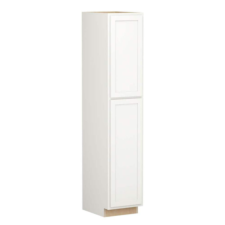 SIMPLY WOODMARK PRO Shaker Partial Overlay 18 in. W x 24 in. D x 90 in. H Plywood Assembled Utility Kitchen Cabinet in Linen White