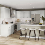 SIMPLY WOODMARK PRO Shaker Partial Overlay 18 in. W x 24 in. D x 90 in. H Plywood Assembled Utility Kitchen Cabinet in Linen White