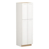 SIMPLY WOODMARK PRO Shaker Full Overlay 24 in. W x 24 in. D x 84 in. H Plywood Assembled Utility Kitchen Cabinet in Linen White