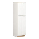 SIMPLY WOODMARK PRO Shaker Partial Overlay 24 in. W x 24 in. D x 84 in. H Plywood Assembled Utility Kitchen Cabinet in Linen White
