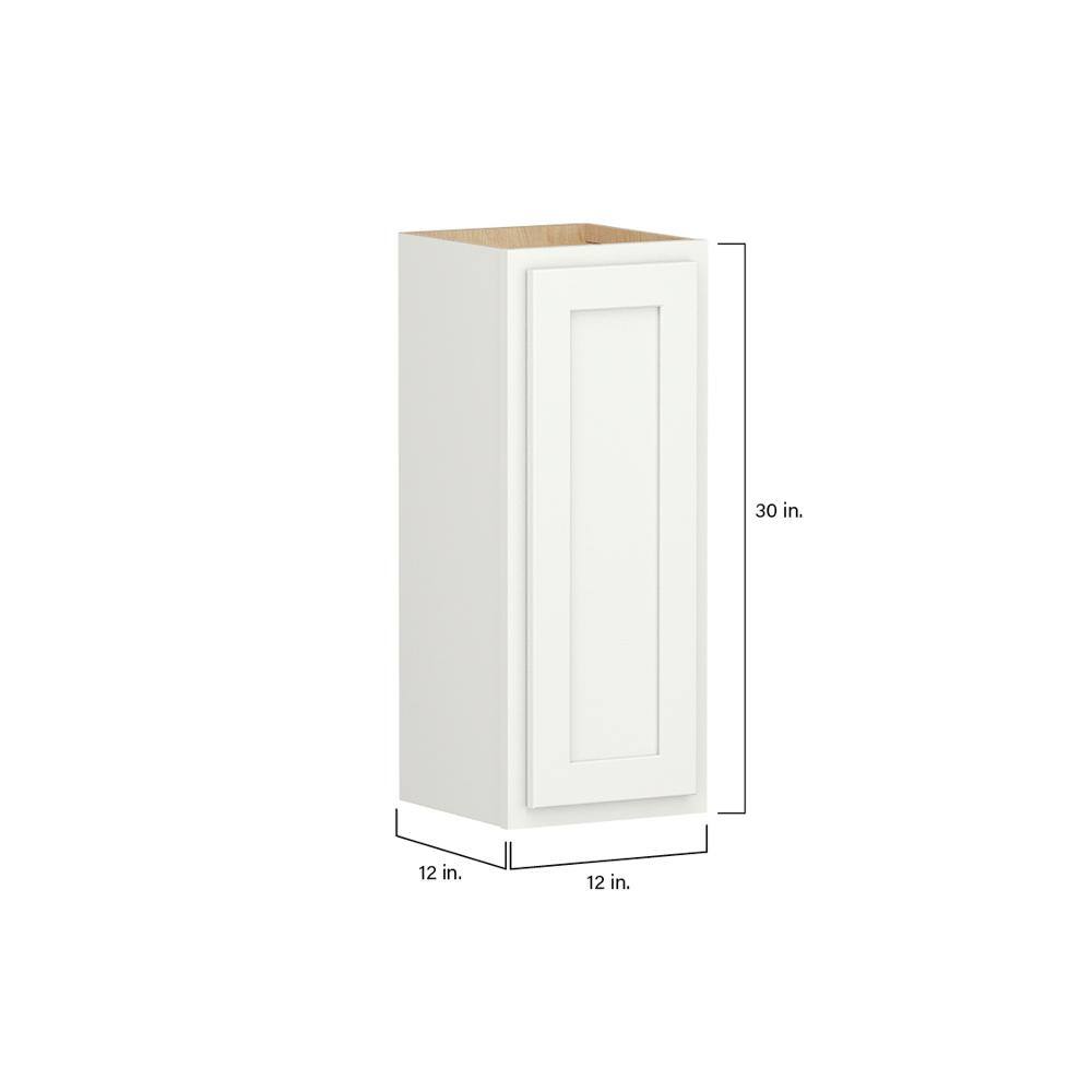 SIMPLY WOODMARK PRO Shaker Partial Overlay 12 in. W x 12 in. D x 30 in. H Plywood Assembled Wall Kitchen Cabinet in Linen White