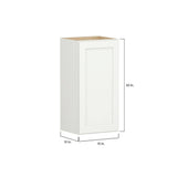SIMPLY WOODMARK PRO Shaker Full Overlay 15 in. W x 12 in. D x 30 in. H Plywood Assembled Wall Kitchen Cabinet in Linen White