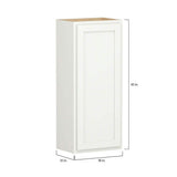 SIMPLY WOODMARK PRO Shaker Partial Overlay 18 in. W x 12 in. D x 42 in. H Plywood Assembled Wall Kitchen Cabinet in Linen White