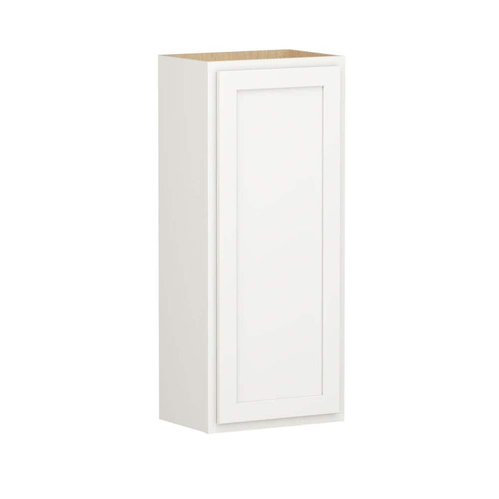 SIMPLY WOODMARK PRO Shaker Partial Overlay 18 in. W x 12 in. D x 42 in. H Plywood Assembled Wall Kitchen Cabinet in Linen White