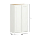 SIMPLY WOODMARK PRO Shaker Partial Overlay 24 in. W x 12 in. D x 42 in. H Plywood Assembled Wall Kitchen Cabinet in Linen White