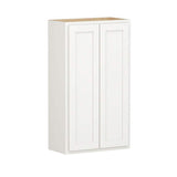 SIMPLY WOODMARK PRO Shaker Partial Overlay 24 in. W x 12 in. D x 42 in. H Plywood Assembled Wall Kitchen Cabinet in Linen White