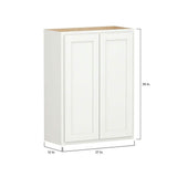 SIMPLY WOODMARK PRO Shaker Partial Overlay 27 in. W x 12 in. D x 36 in. H Plywood Assembled Wall Kitchen Cabinet in Linen White