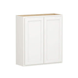 SIMPLY WOODMARK PRO Shaker Partial Overlay 33 in. W x 12 in. D x 36 in. H Plywood Assembled Wall Kitchen Cabinet in Linen White