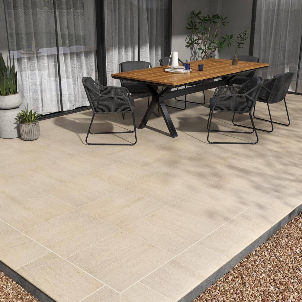 MSI Living Style Beige 2 cm. x 24 in. x 24 in. Matte Porcelain Stone Look Paver (8 sq. ft./Case)