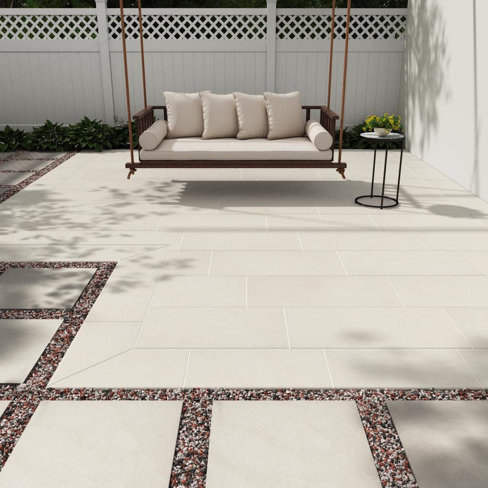 MSI Living Style Cream 2 cm. x 18 in. x 36 in. Matte Porcelain Stone Look Paver (9 sq. ft.)