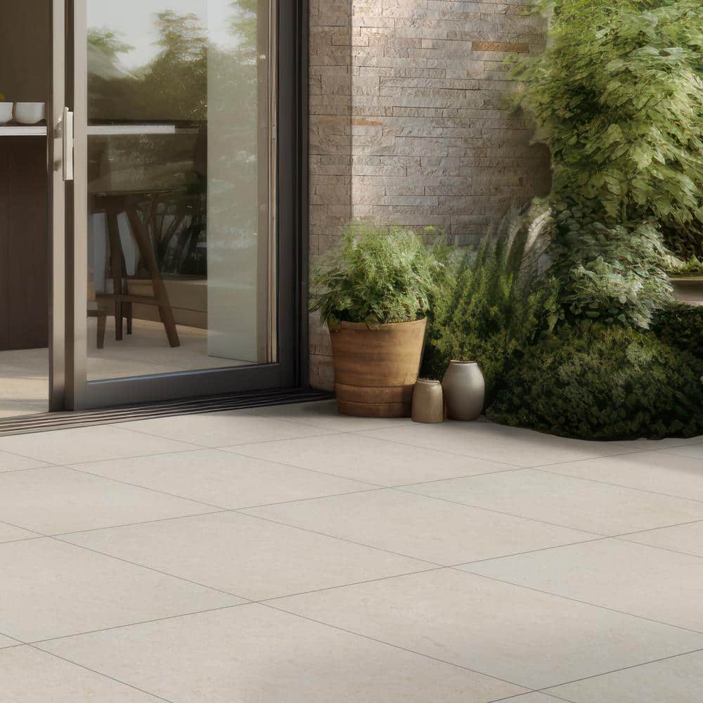 MSI Livingstyle Pearl 2 cm. x 24 in. x 24 in. Matte Porcelain Stone Look Paver (8 sq. ft./Case)