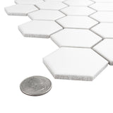 Merola Tile Metro Hex 2 in. Matte White Porcelain Mosaic Tile, 10-1/2 in. x 11 in. x 6 mm Sheet (8.21 sq. ft./Case)