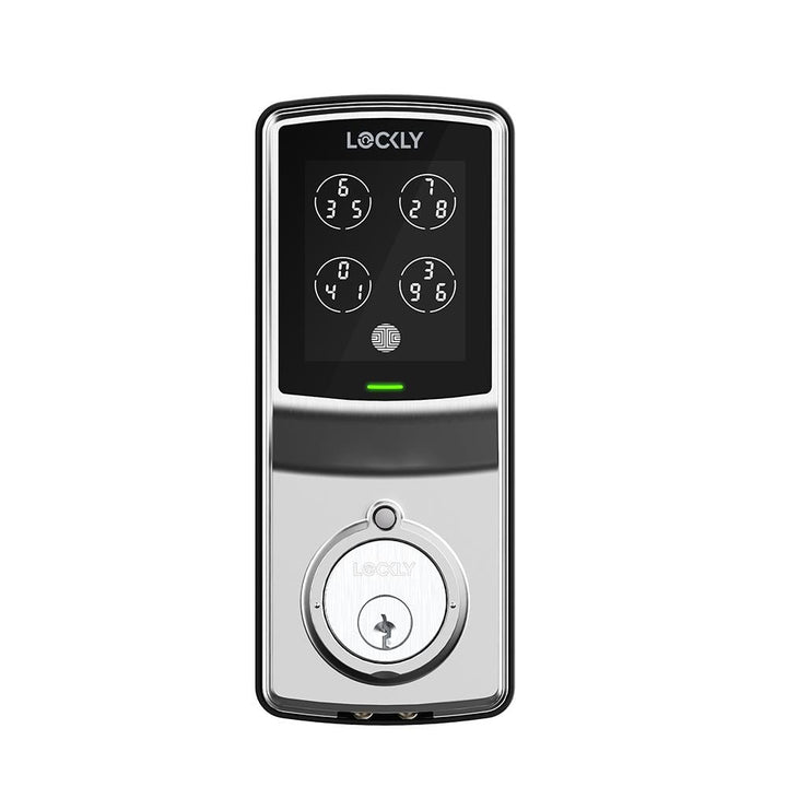 Lockly Model-S Satin Nickel Single-Cylinder Deadbolt Smart Lock with Hack-proof Touchsreen Keypad and Mobile App Control