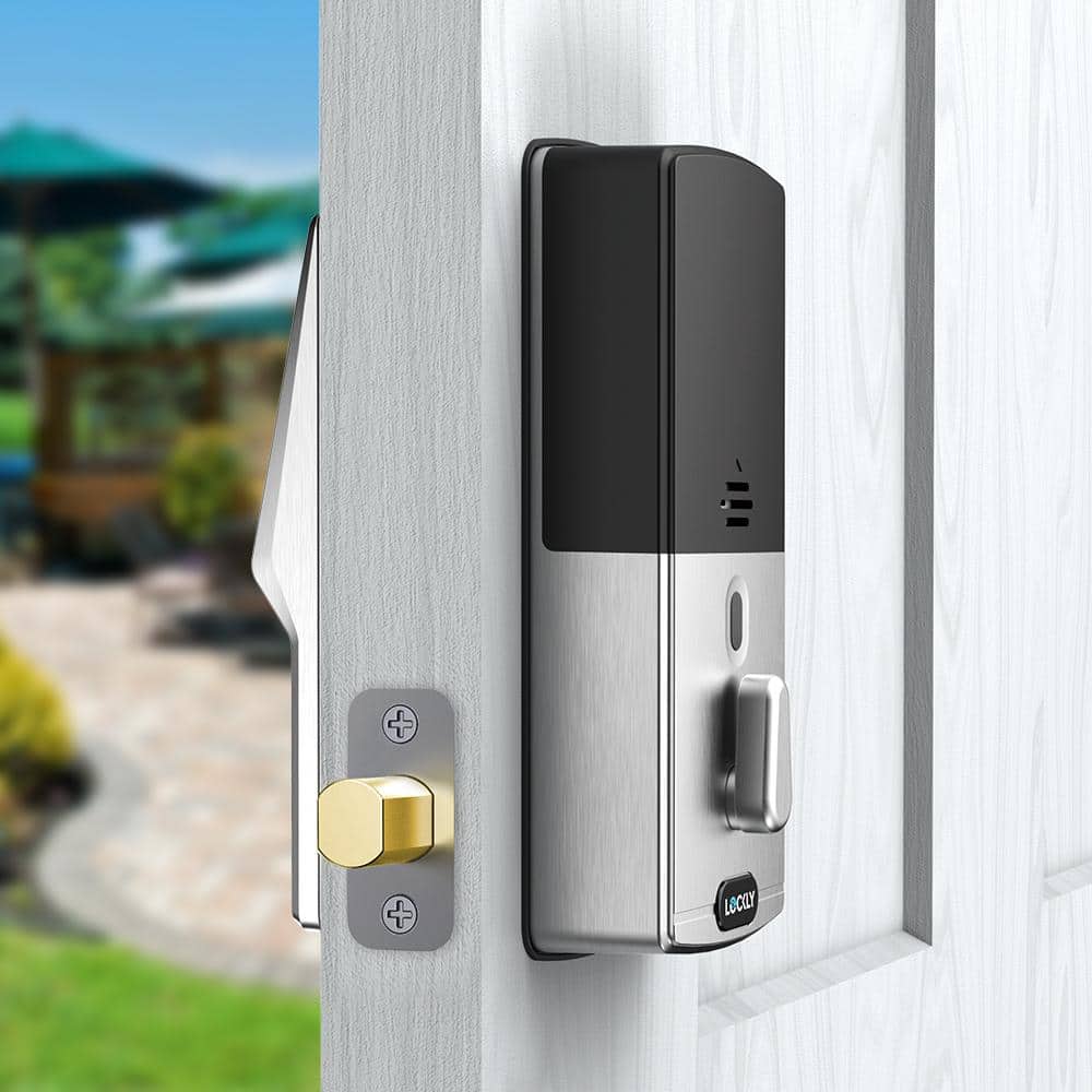 Lockly Model-S Satin Nickel Single-Cylinder Deadbolt Smart Lock with Hack-proof Touchsreen Keypad and Mobile App Control