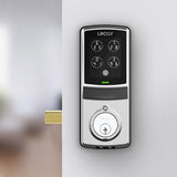 Lockly Model-S Satin Nickel Single-Cylinder Deadbolt Smart Lock with Hack-proof Touchsreen Keypad and Mobile App Control