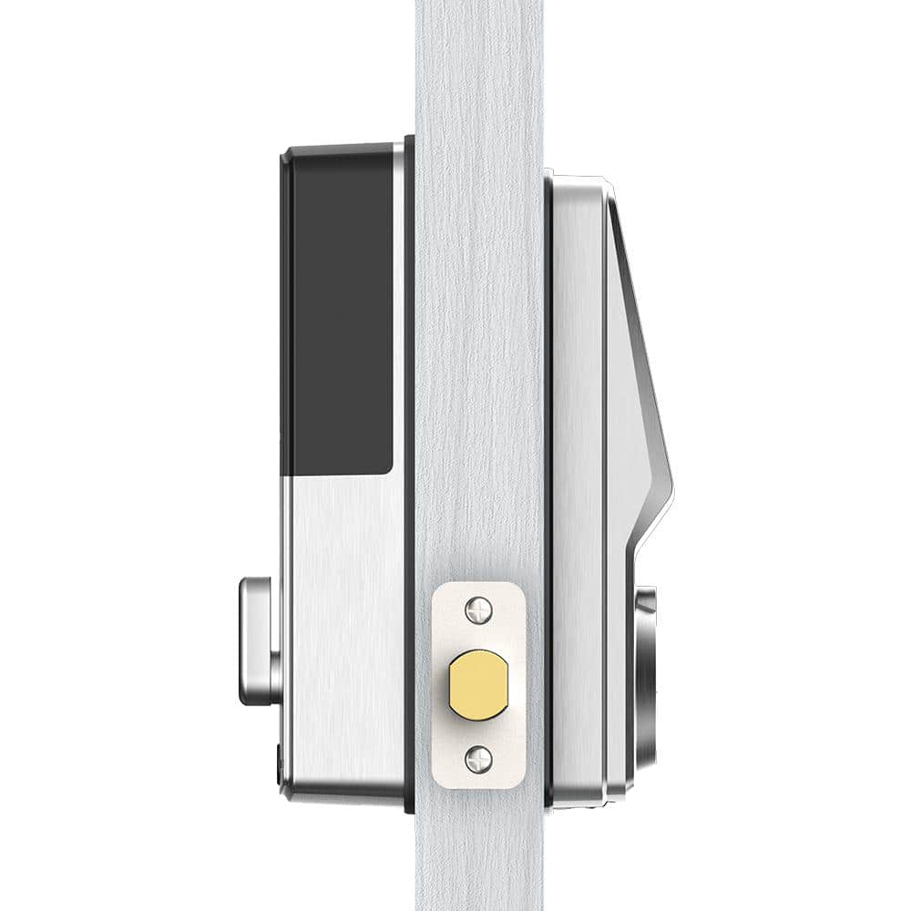 Lockly Model-S Satin Nickel Single-Cylinder Deadbolt Smart Lock with Hack-proof Touchsreen Keypad and Mobile App Control