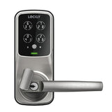 Lockly Secure Plus Satin Nickel Smart Touchscreen Hack-proof Keypad Door Latch Lock with Biometric Fingerprint and Bluetooth