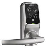 Lockly Secure Plus Satin Nickel Smart Touchscreen Hack-proof Keypad Door Latch Lock with Biometric Fingerprint and Bluetooth