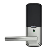 Lockly Secure Pro Satin Nickel Smart WiFi Mobile App-Controlled Lever Latch, 3D Fingerprint, Keypad, Works w/ Hey Google/Alexa