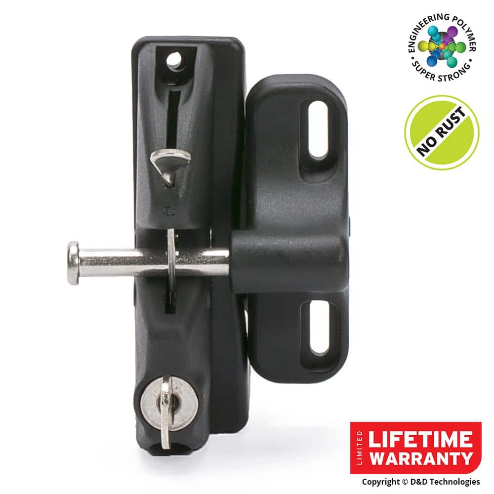 LOKKLATCH D&D Black Key-Lockable Gate Latch