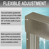 Lonni 44-48 in. W x 72 in. H Semi-Frameless Sliding Glass Shower Door in Chrome Finish w/ 1/4 in. (6 mm) Clear Tempered Glass