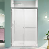 Lonni 44-48 in. W x 72 in. H Semi-Frameless Sliding Glass Shower Door in Chrome Finish w/ 1/4 in. (6 mm) Clear Tempered Glass