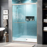 Lonni 44-48 in. W x 72 in. H Semi-Frameless Sliding Glass Shower Door in Chrome Finish w/ 1/4 in. (6 mm) Clear Tempered Glass