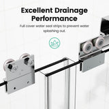 Lonni 44-48 in. W x 72 in. H Semi-Frameless Sliding Glass Shower Door in Chrome Finish w/ 1/4 in. (6 mm) Clear Tempered Glass