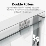 Lonni 44-48 in. W x 72 in. H Semi-Frameless Sliding Glass Shower Door in Chrome Finish w/ 1/4 in. (6 mm) Clear Tempered Glass