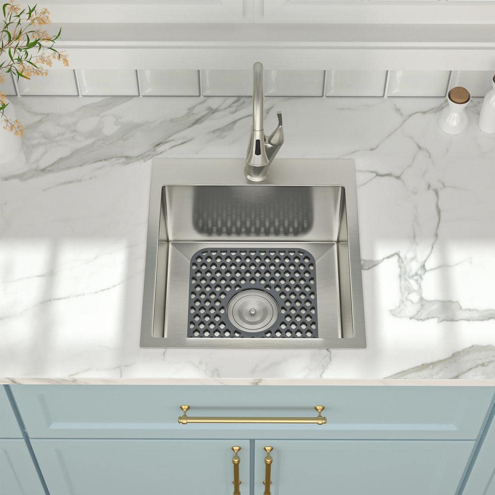 LORDEAR Silicone Kitchen Sink Bottom Grid, 14x11 Inch, Grey