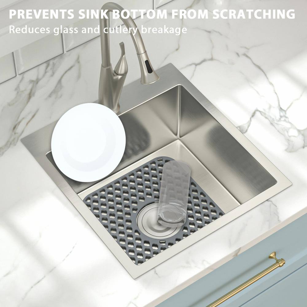 LORDEAR Silicone Kitchen Sink Bottom Grid, 14x11 Inch, Grey