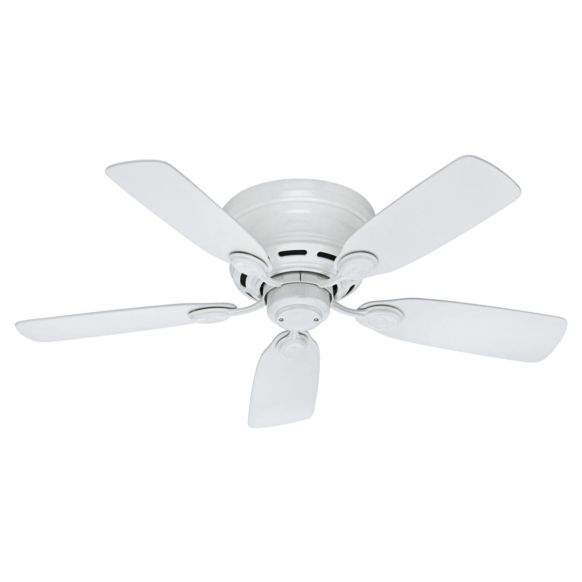 Hunter Low Profile IV 42-in White Indoor Flush Mount Ceiling Fan (5-Blade)