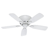 Hunter Low Profile IV 42-in White Indoor Flush Mount Ceiling Fan (5-Blade)