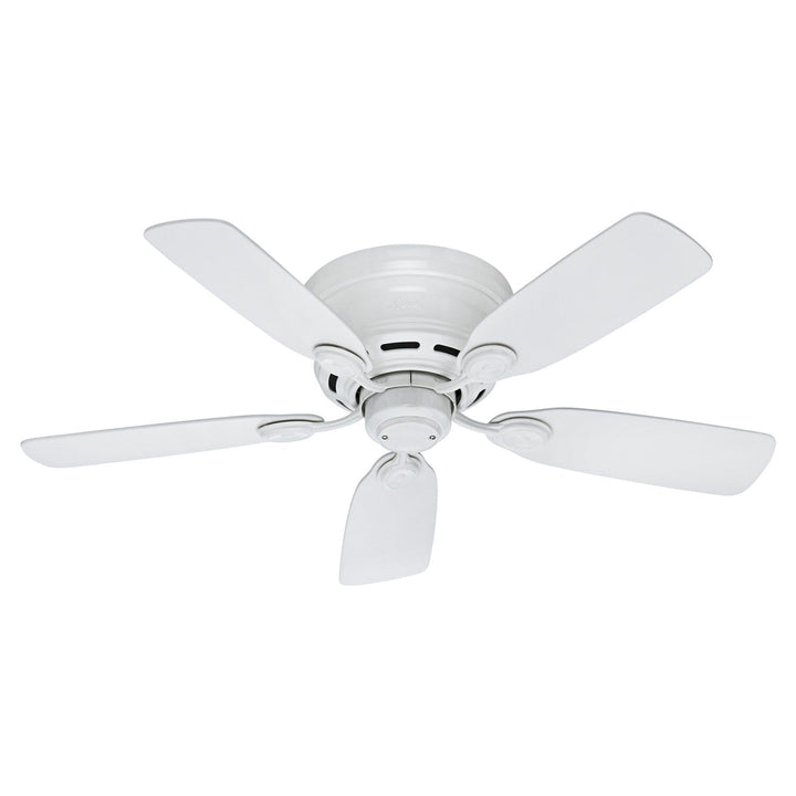 Hunter Low Profile IV 42-in White Indoor Flush Mount Ceiling Fan (5-Blade)
