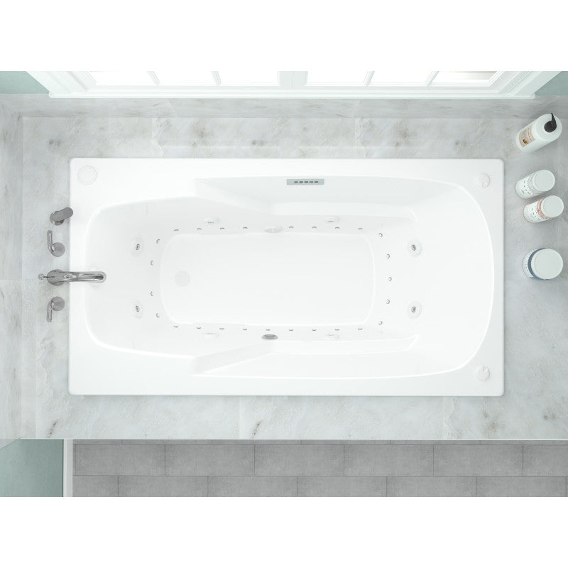 Universal Tubs Coral Diamond Series 6 ft. Left-Drain Rectangular Drop-in Whirlpool and Air Bath Tub in White (59 x 31.75 in)