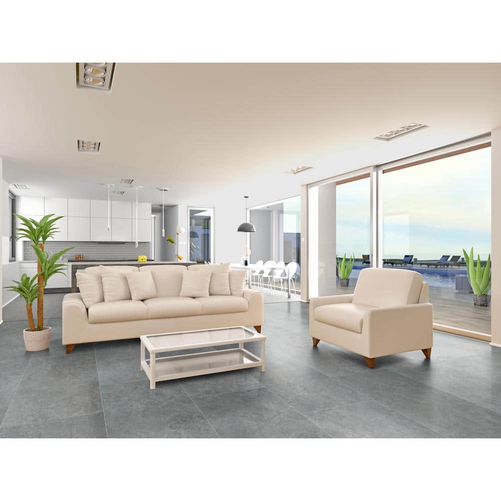MSI Lunar Silver 2 cm. x 24 in. x 48 in. Matte Porcelain Stone Look Paver Tile (56 sq. ft. / pallet)