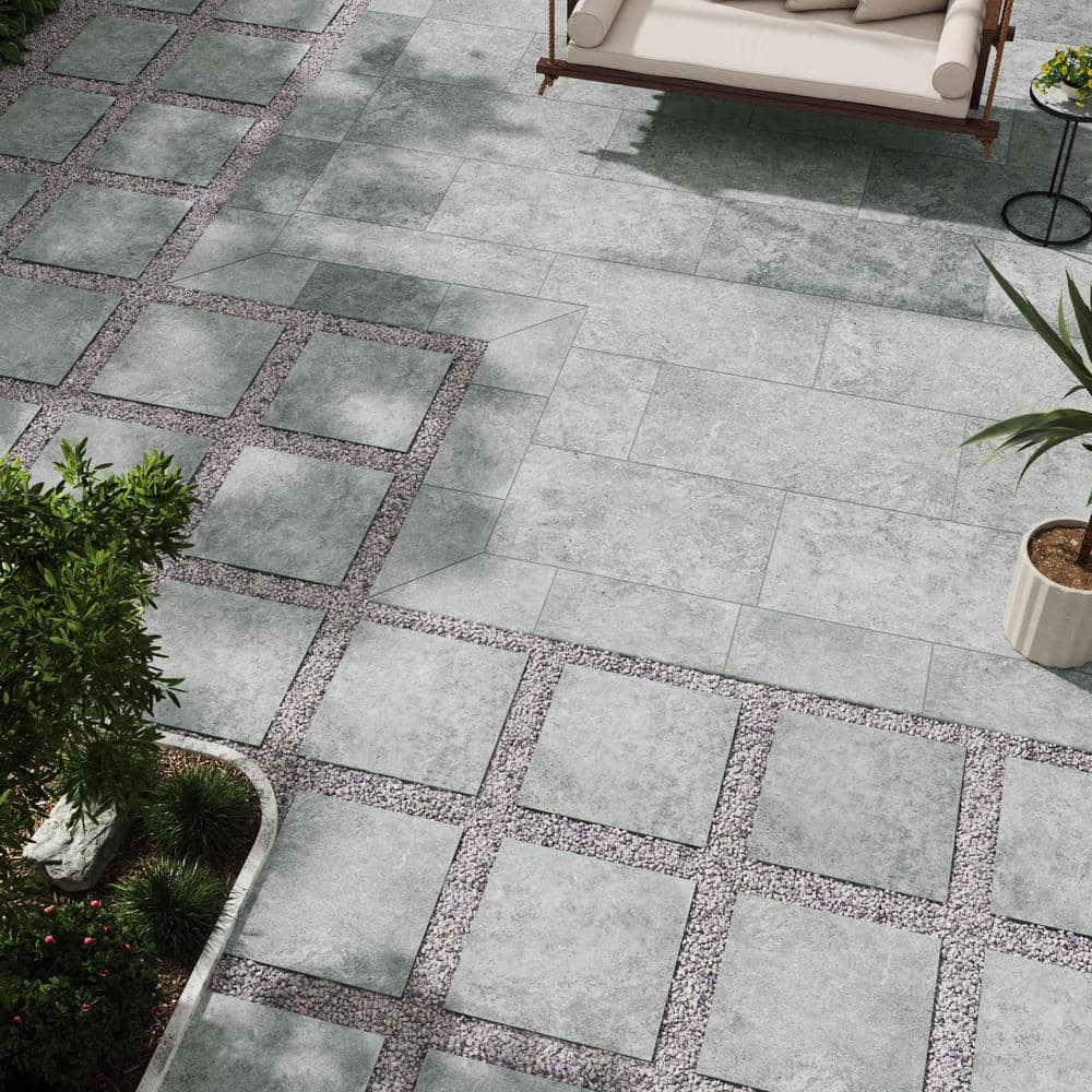 MSI Lunar Silver 2 cm. x 24 in. x 24 in. Matte Porcelain Stone Look Paver Tile (8 sq. ft./Case)