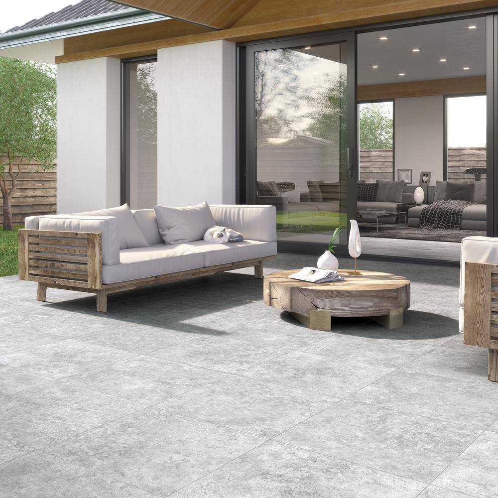 MSI Lunar Silver 2 cm. x 24 in. x 24 in. Matte Porcelain Stone Look Paver Tile (8 sq. ft./Case)
