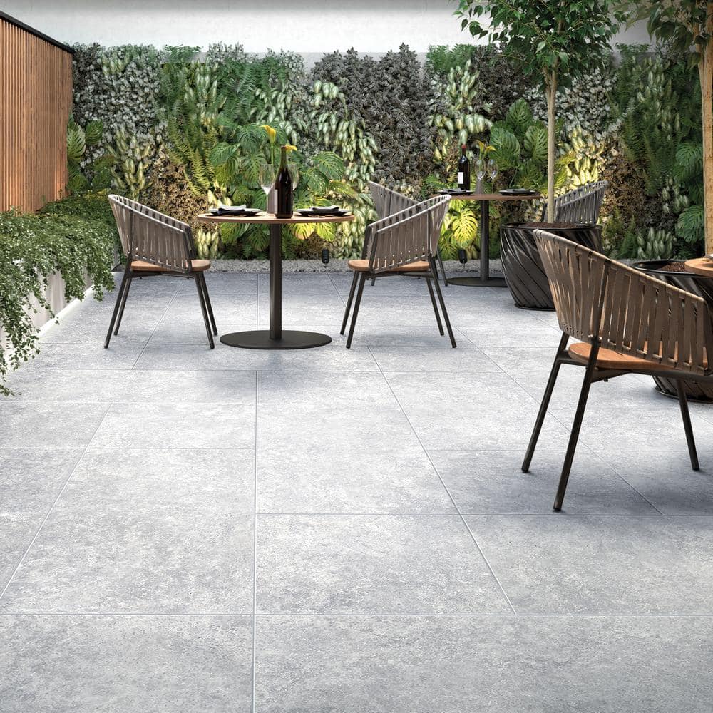 MSI Lunar Silver 2 cm. x 24 in. x 24 in. Matte Porcelain Stone Look Paver Tile (8 sq. ft./Case)