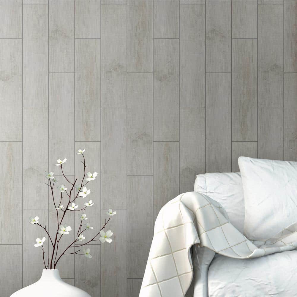 MSI Madeira Bianco 6 in. x 24 in. Matte Ceramic Floor and Wall Tile (17 sq. ft. / case)