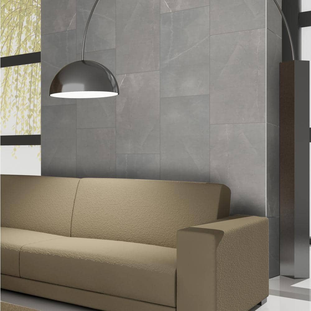 MSI Madison Celeste 12 in. x 24 in. Polished Porcelain Stone Look Floor and Wall Tile (16 sq. ft./Case)