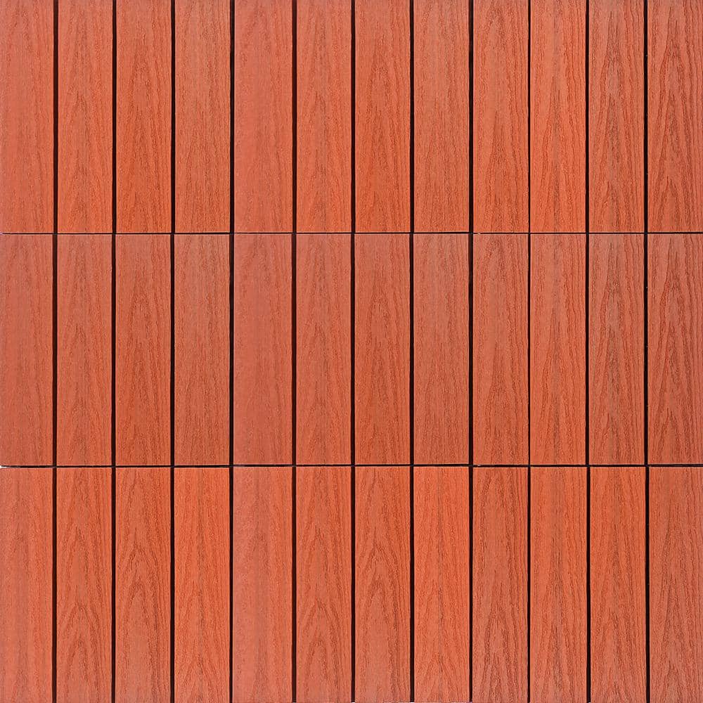 NewTechWood UltraShield Naturale 1 ft. x 1 ft. Quick Deck Outdoor Composite Deck Tile Sample in Madrid Red