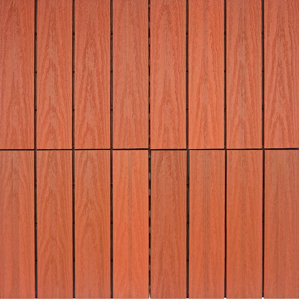 NewTechWood UltraShield Naturale 1 ft. x 1 ft. Quick Deck Outdoor Composite Deck Tile Sample in Madrid Red