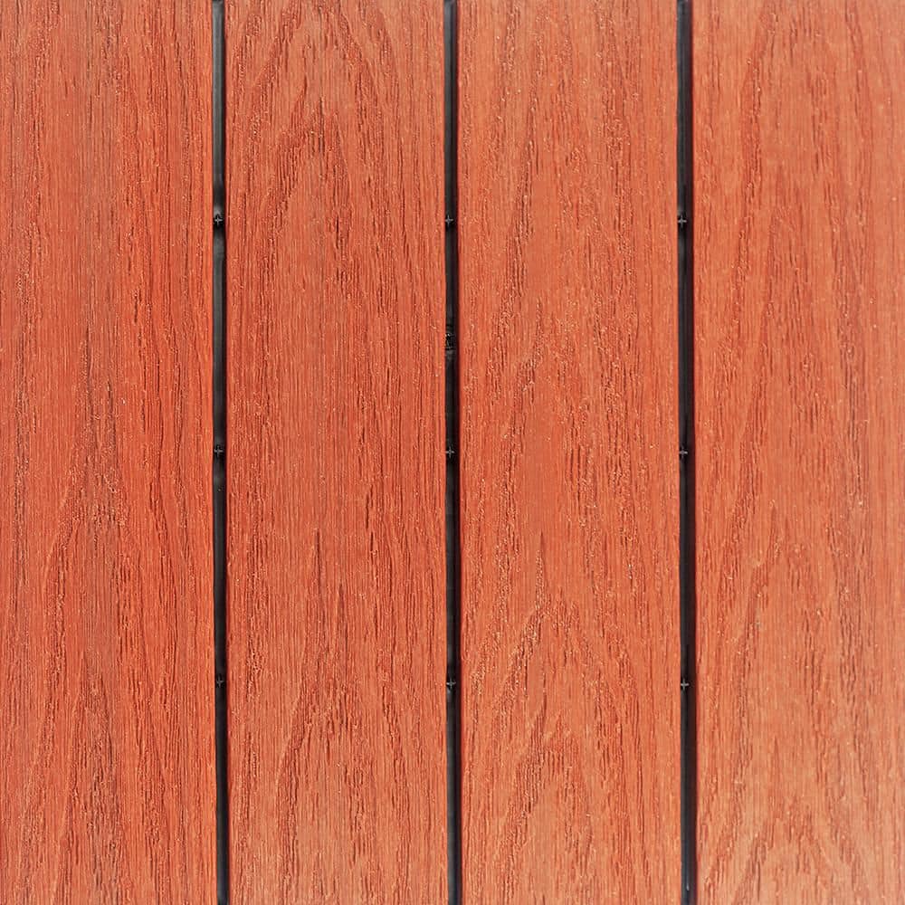 NewTechWood UltraShield Naturale 1 ft. x 1 ft. Quick Deck Outdoor Composite Deck Tile Sample in Madrid Red