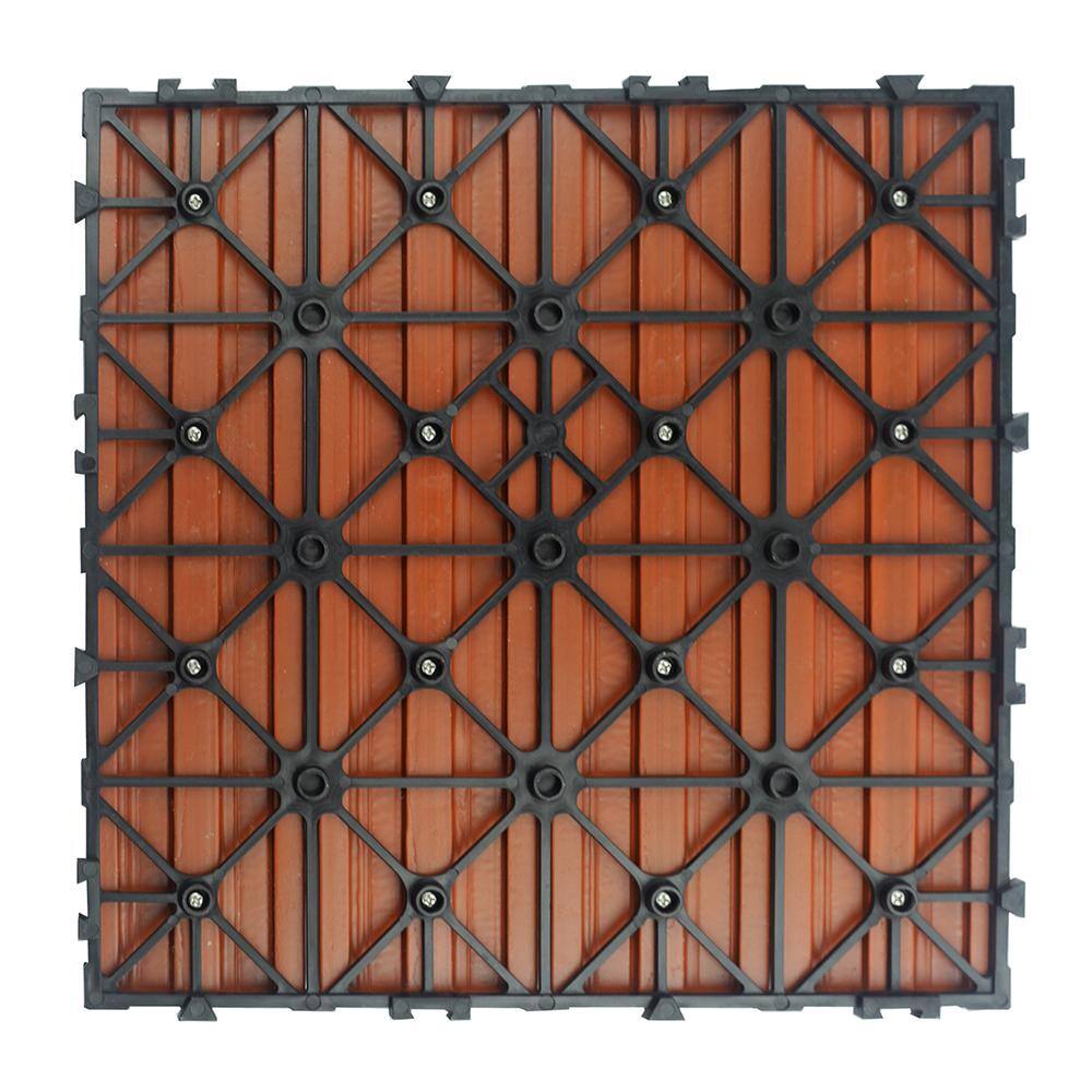 NewTechWood UltraShield Naturale 1 ft. x 1 ft. Quick Deck Outdoor Composite Deck Tile Sample in Madrid Red