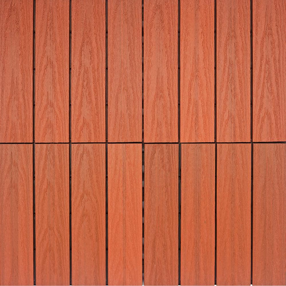 NewTechWood UltraShield Naturale 1 ft. x 1 ft. Quick Deck Outdoor Composite Deck Tile in Madrid Red (10 sq. ft. Per Box)
